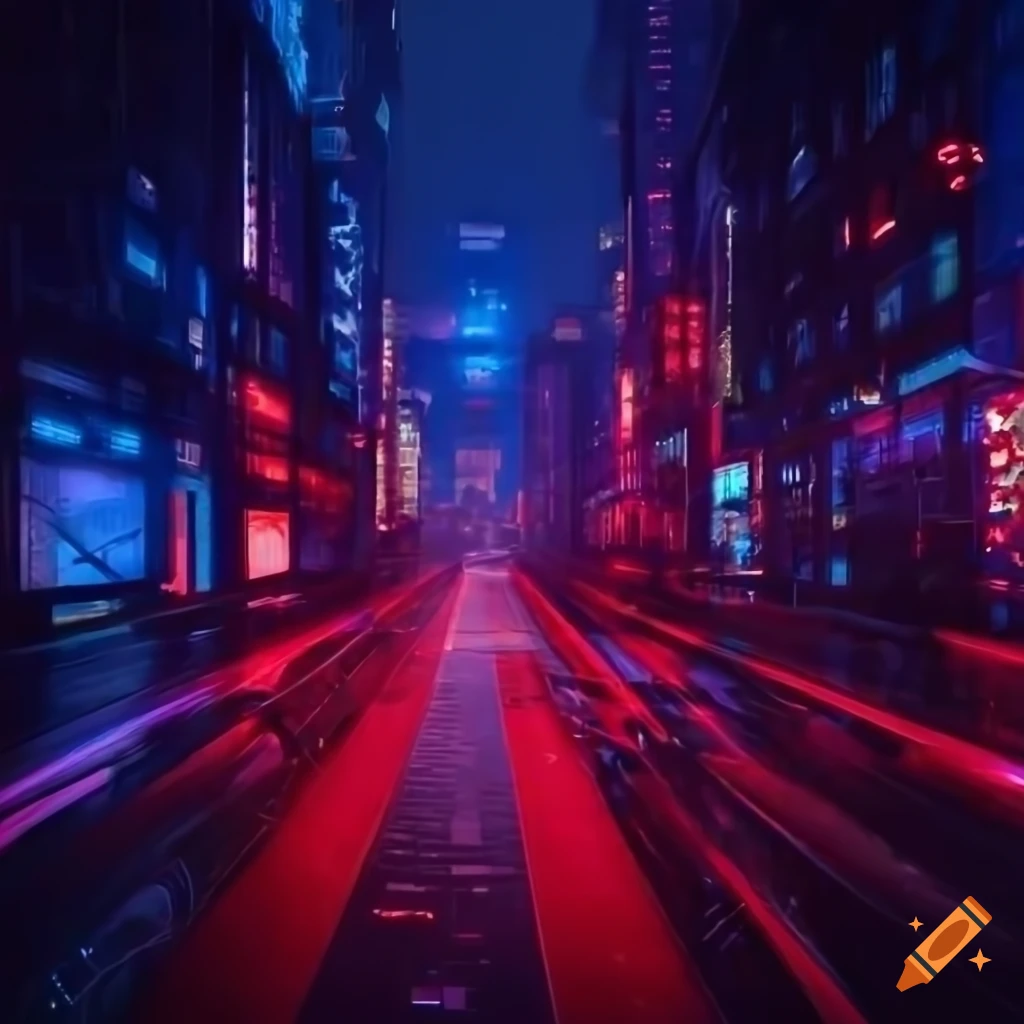 Futuristic cyberpunk city with neon lights on Craiyon
