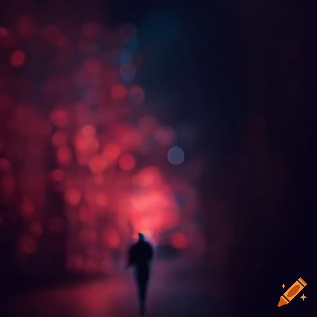 abstract art of a person running in the dark