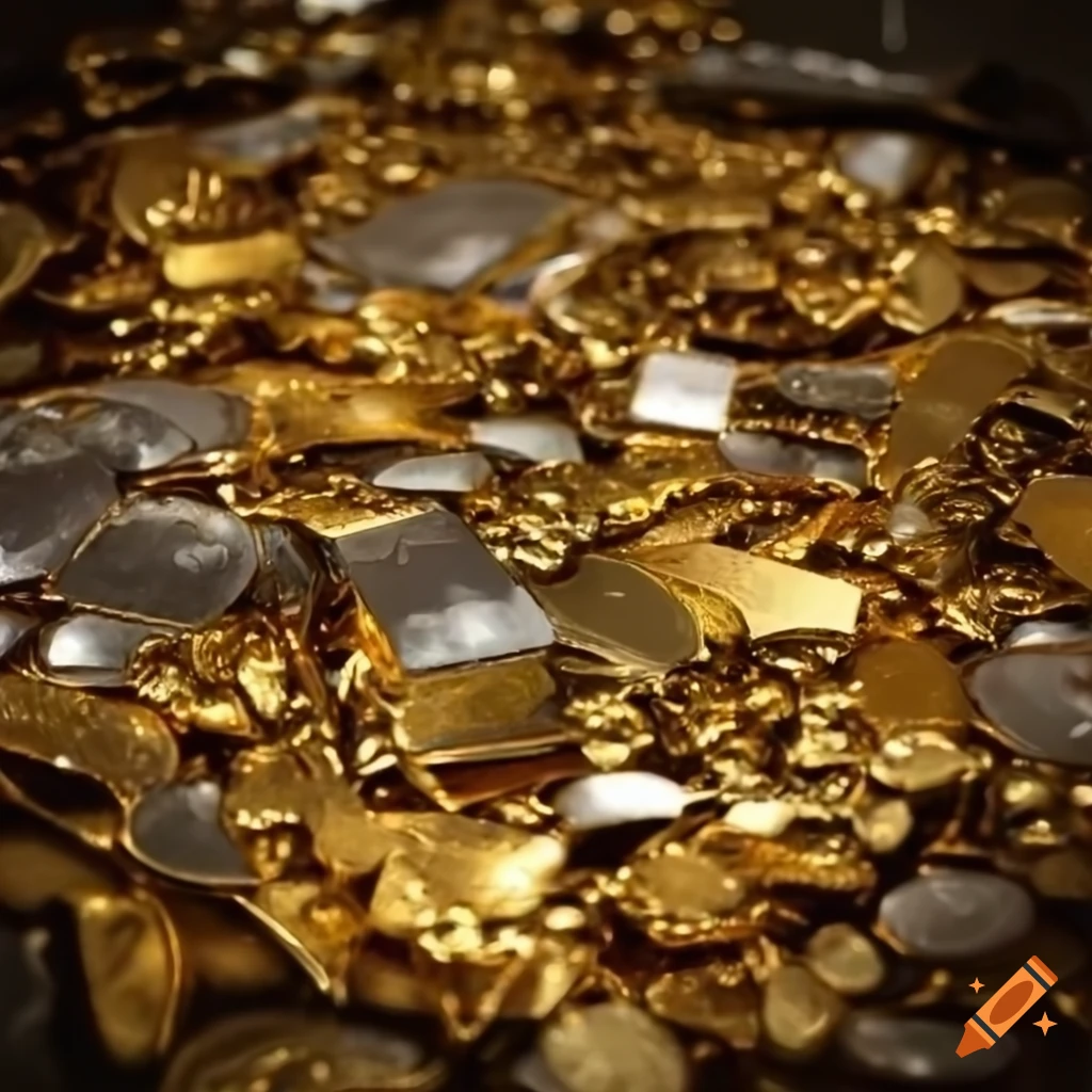 Pile of gold and silver coins on craiyon