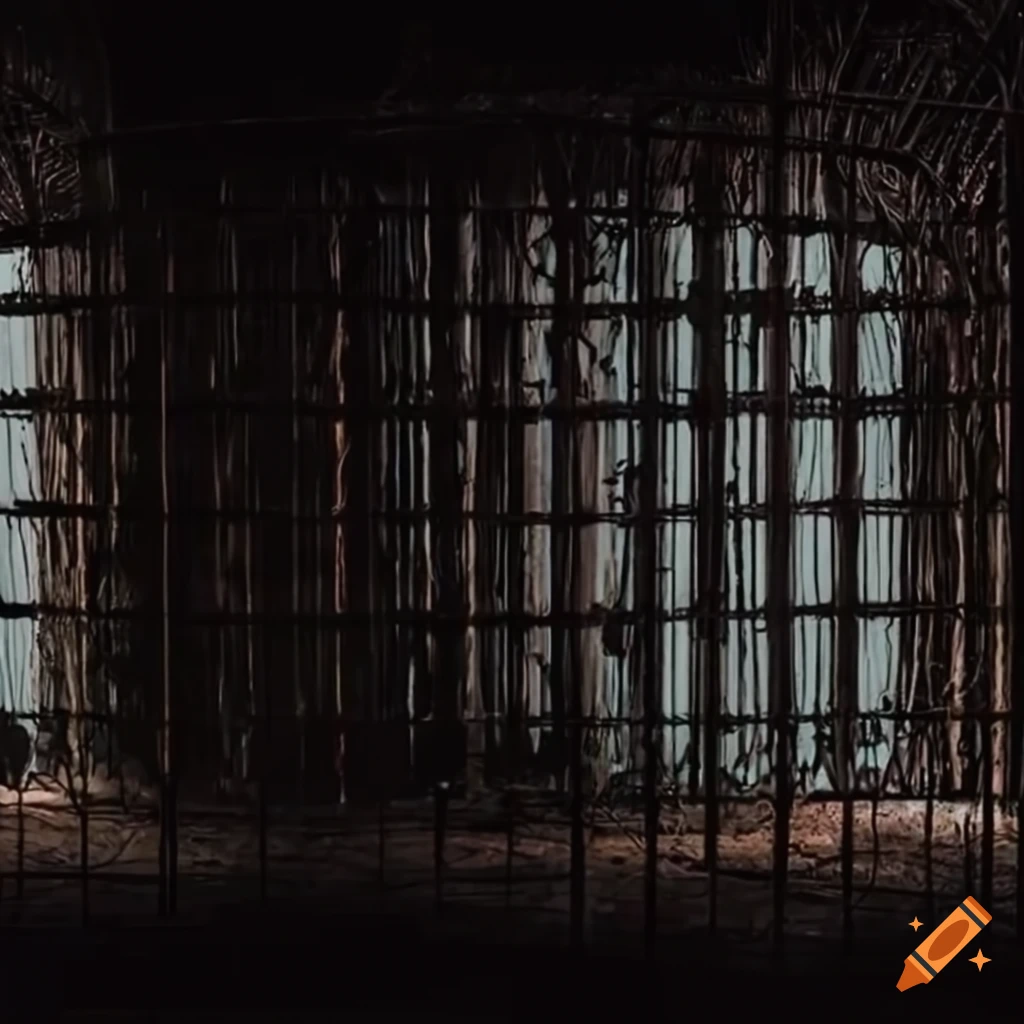 empty cages in an arena