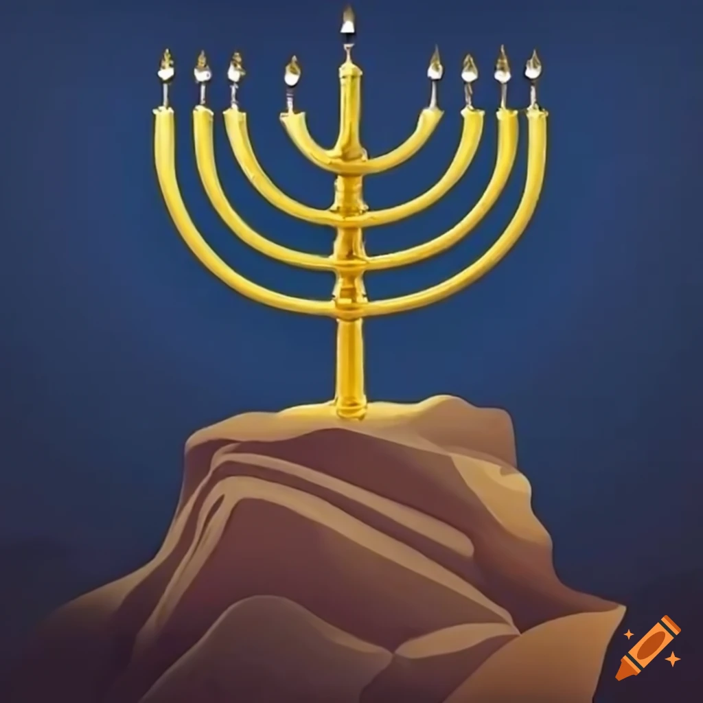 menorah on a mountain