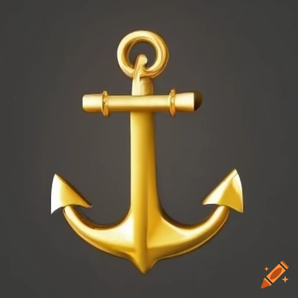 Gold anchor decoration