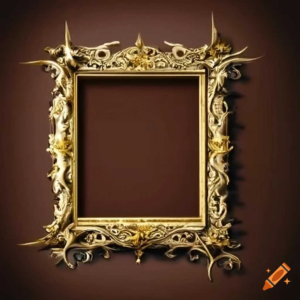 ornate picture frame with golden spikes