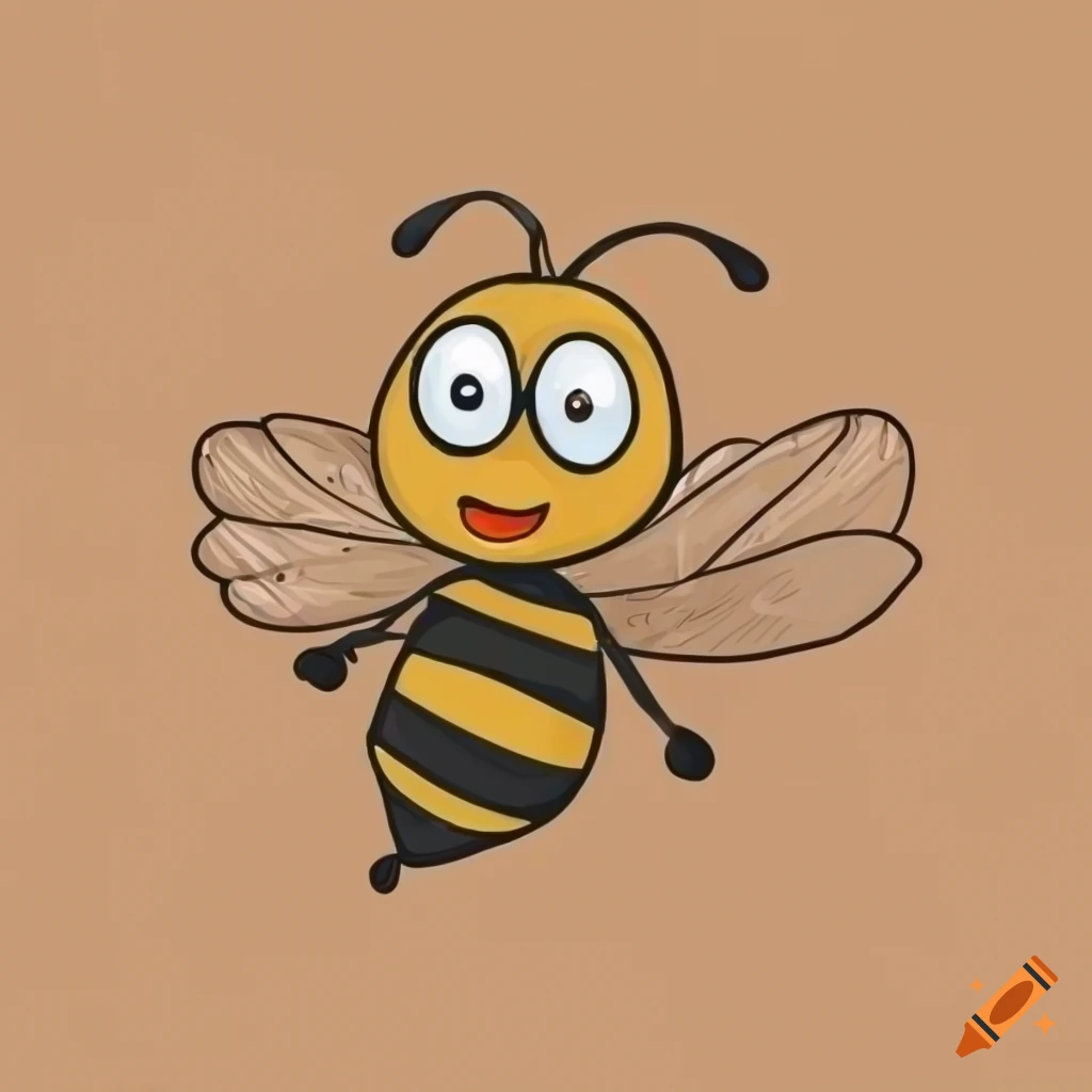 hand-drawn cartoon bee image