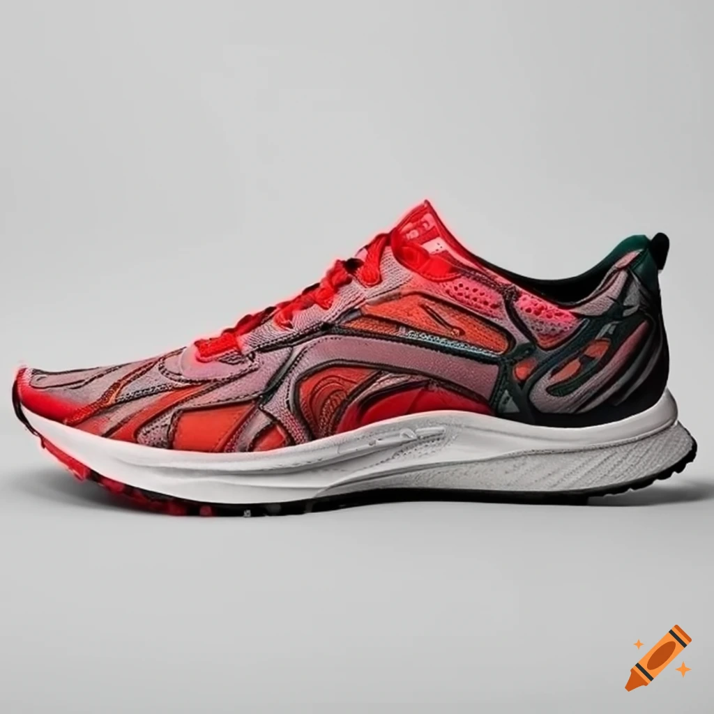 Running shoes with topographic pattern