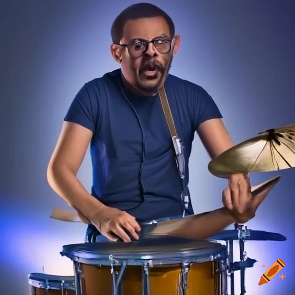 superhero playing the drums