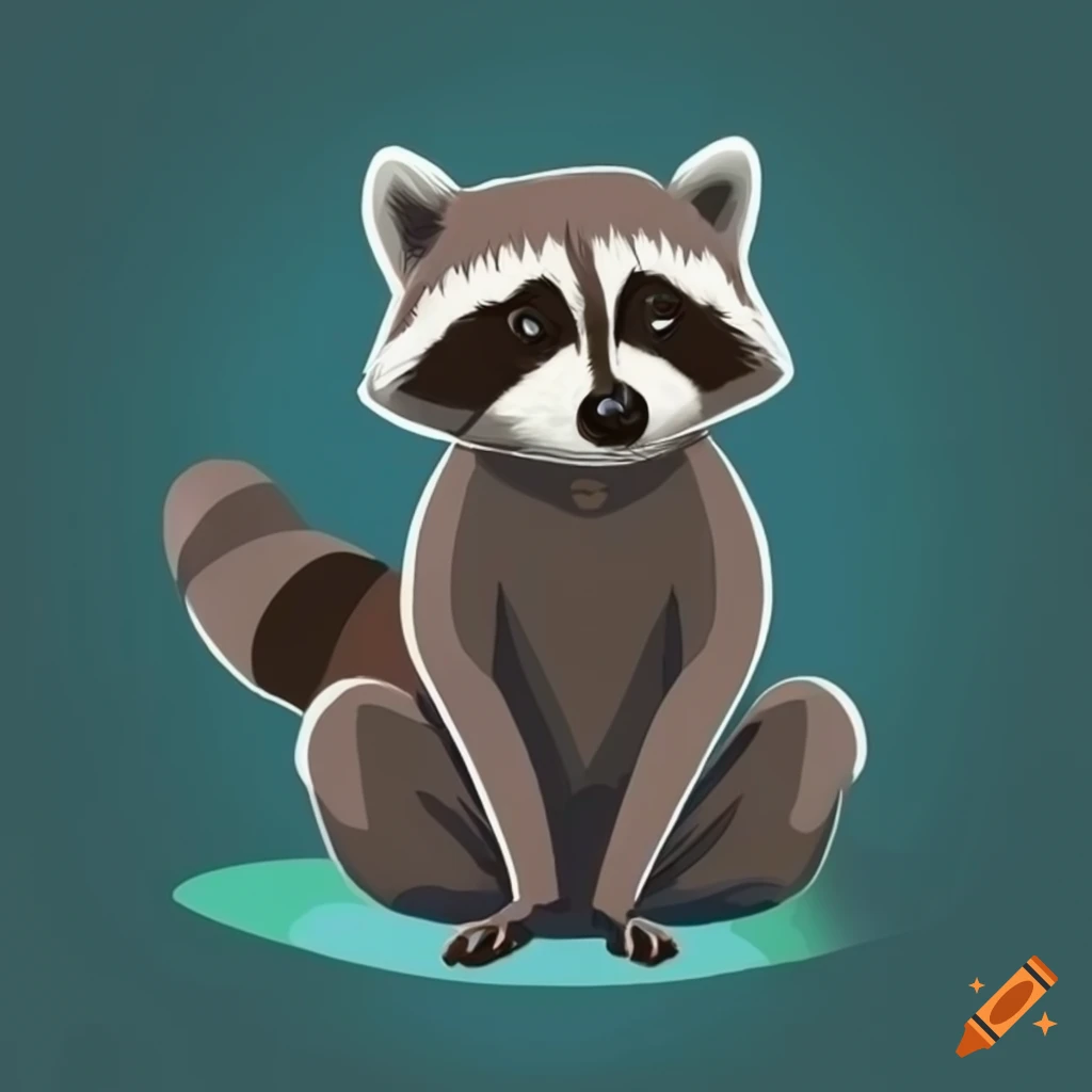 raccoon in lotus position