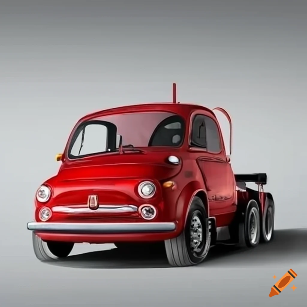 Fiat 500 semi truck on Craiyon