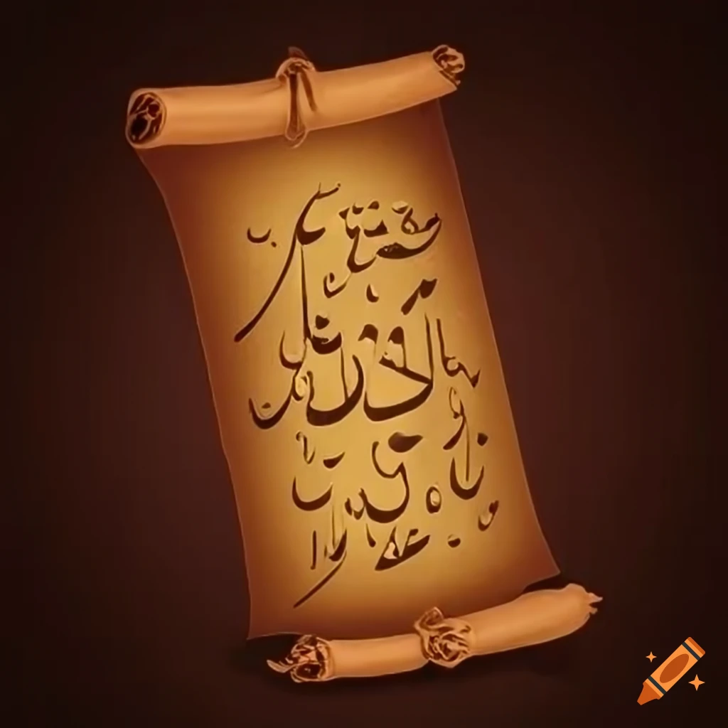Scroll with beautiful arabic calligraphy
