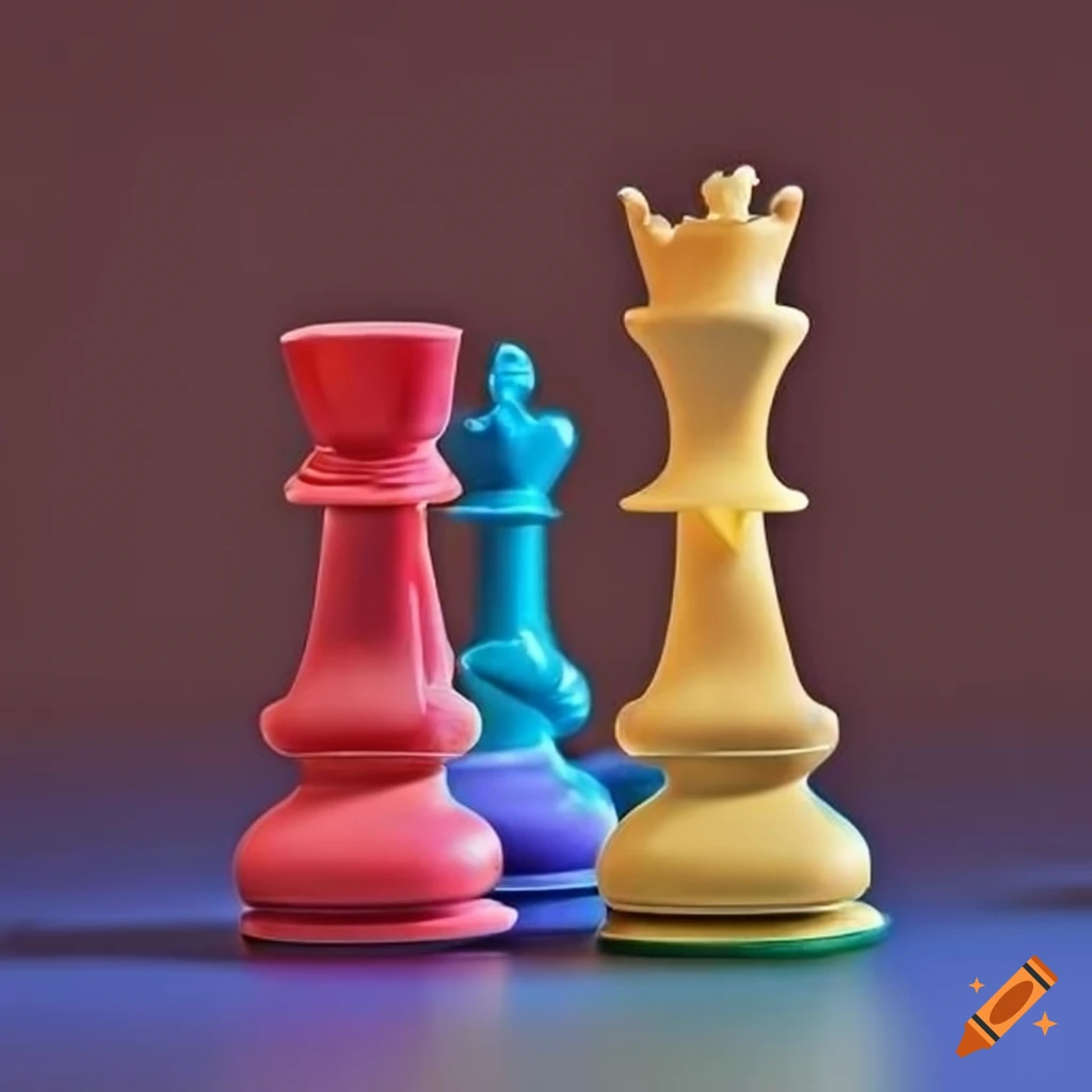 Rainbow chess set on Craiyon