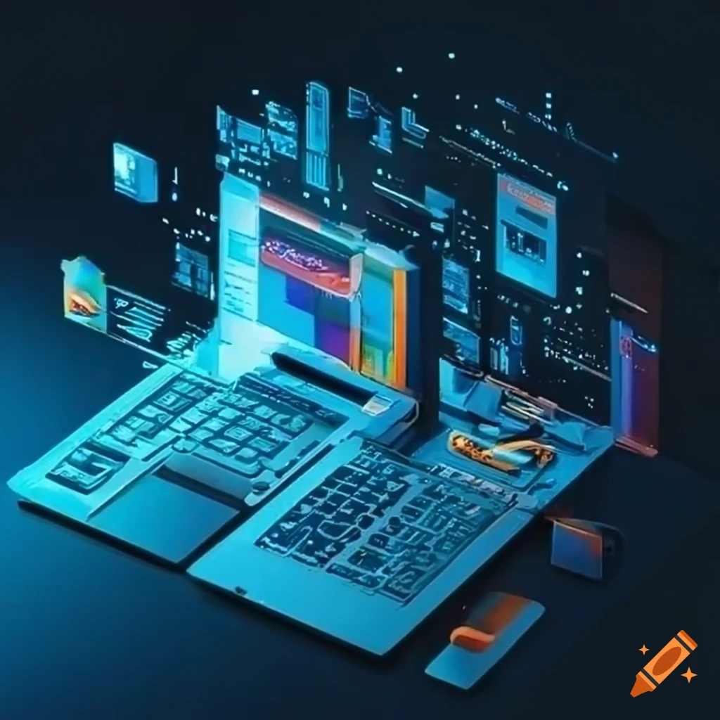 Web developer coding at computer image.