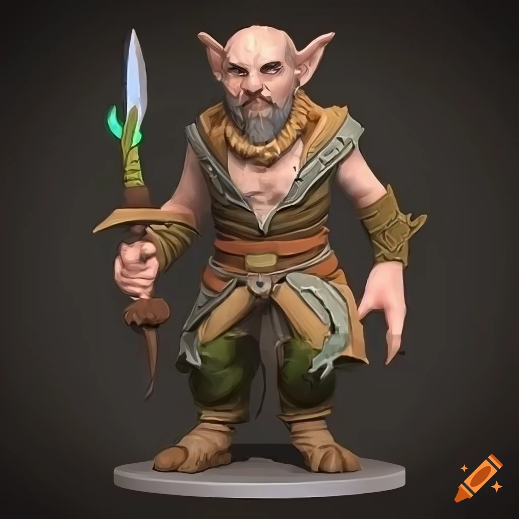 Image of a male gnome druid with a sword on Craiyon
