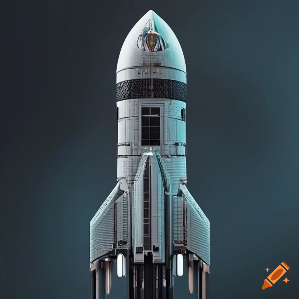 hyperealistic artwork of futuristic rocket named The Thunderbolt X