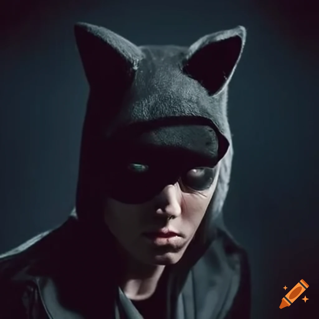 Eminem in a black cat costume