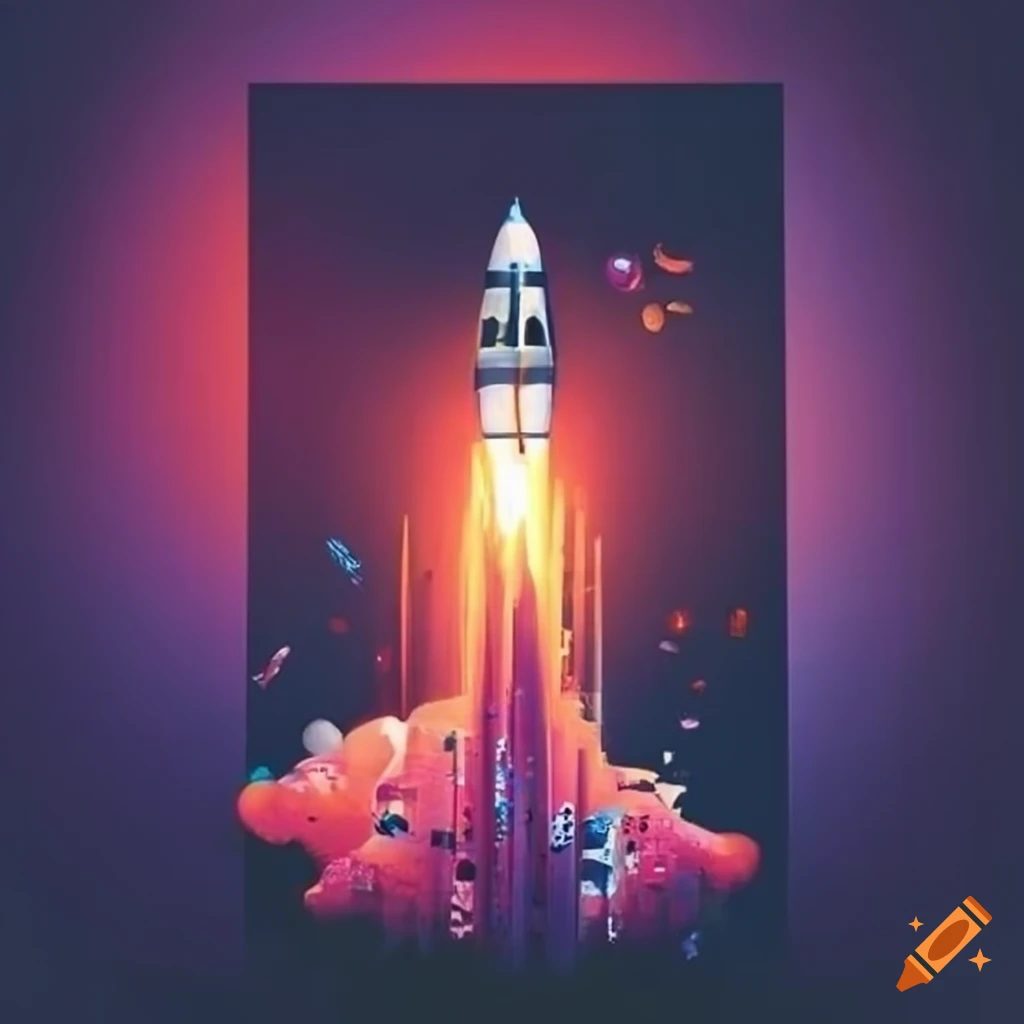 Album Art With A Rocket Ship