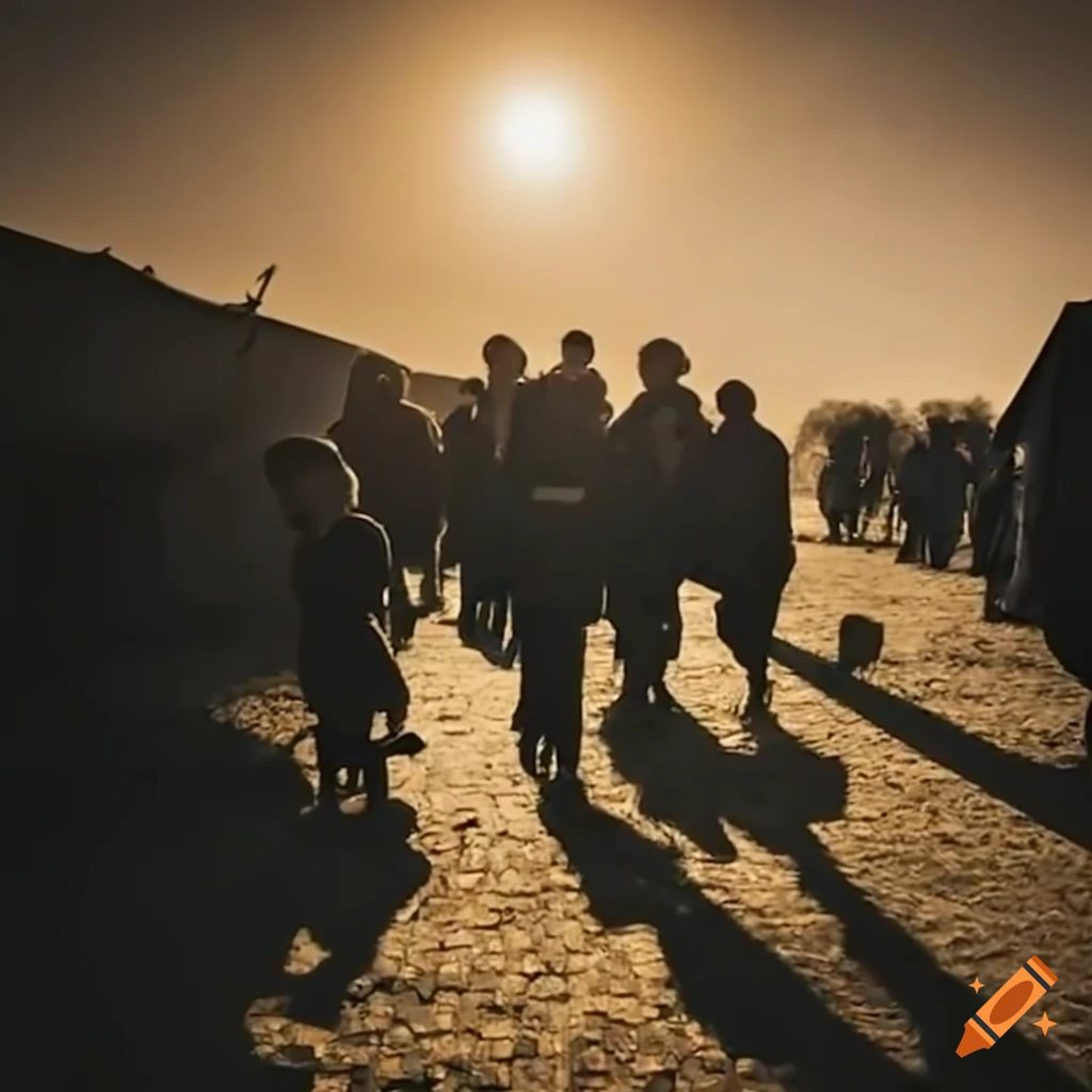 image of refugees in a camp in Hungary