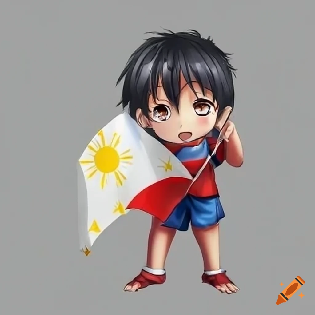 Holding Philippine Flag Drawing