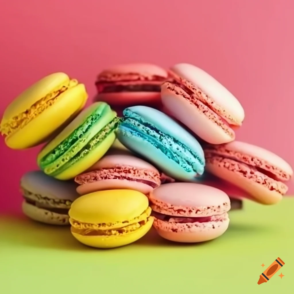Assorted colorful macarons