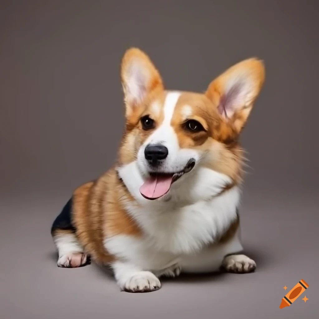 tricolor Corgi with long hair and adorable face