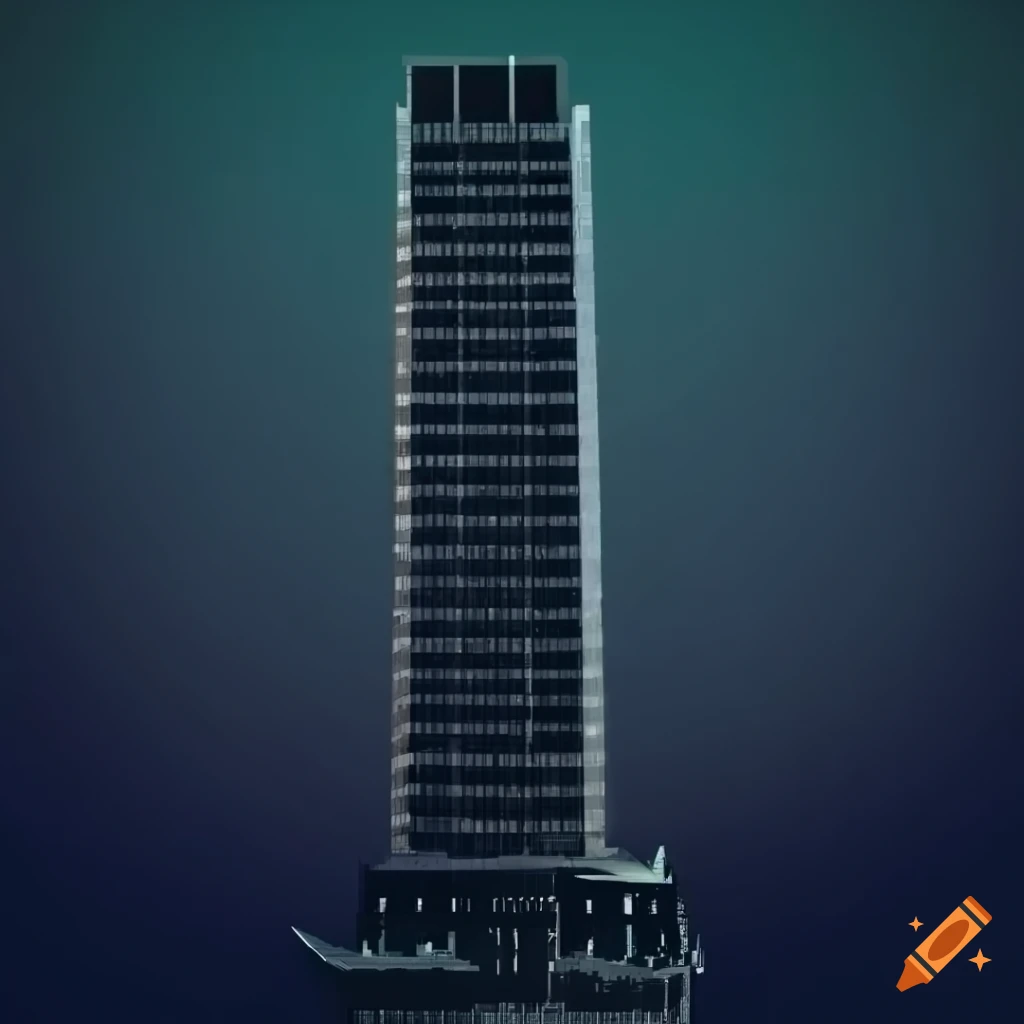 image of a dark and gloomy city skyscraper