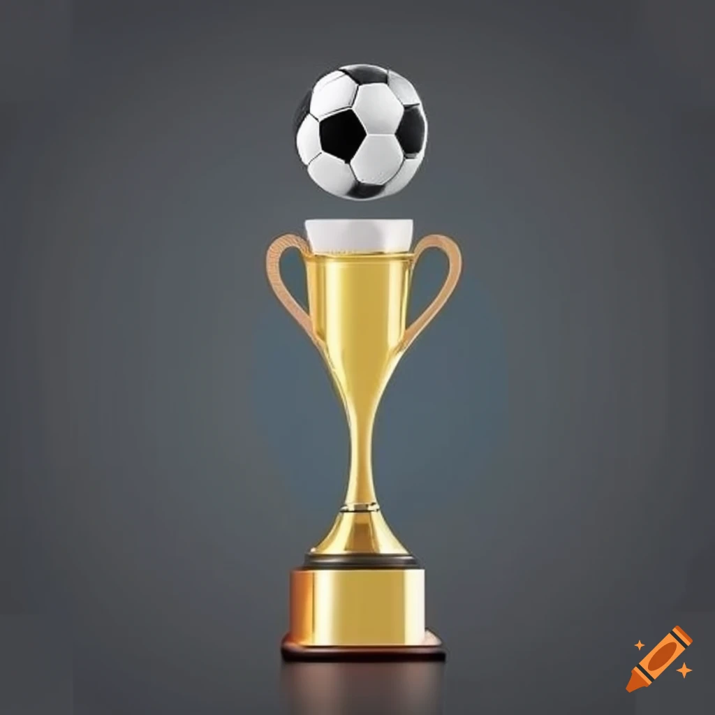 soccer ball on a trophy