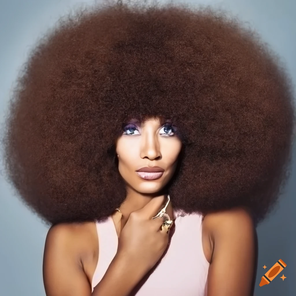 portrait of a woman with a big afro