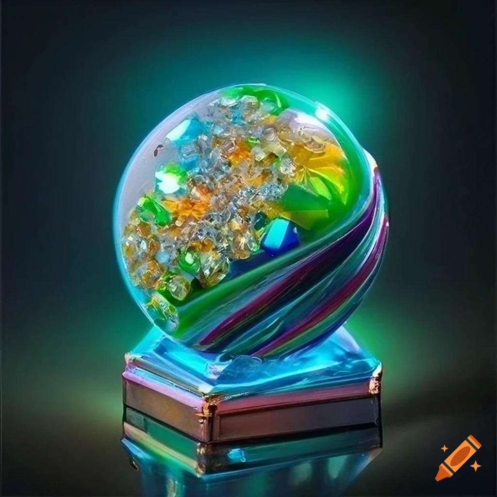 Intricate marble sculpture with vibrant colors on Craiyon
