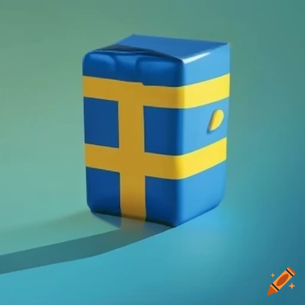 Juice box emoji wrapped in the swedish flag