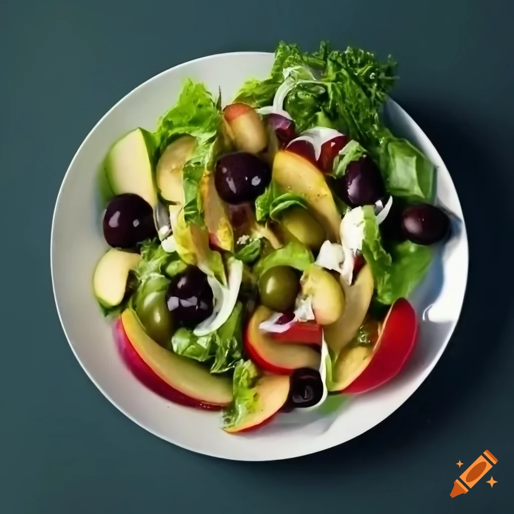 delicious apple and olive salad from above