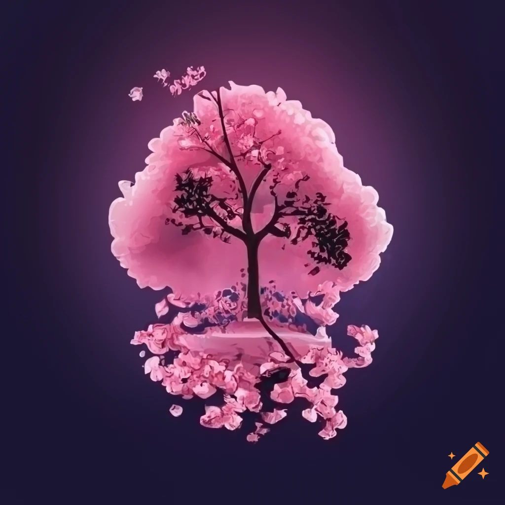logo design with cherry blossom motifs