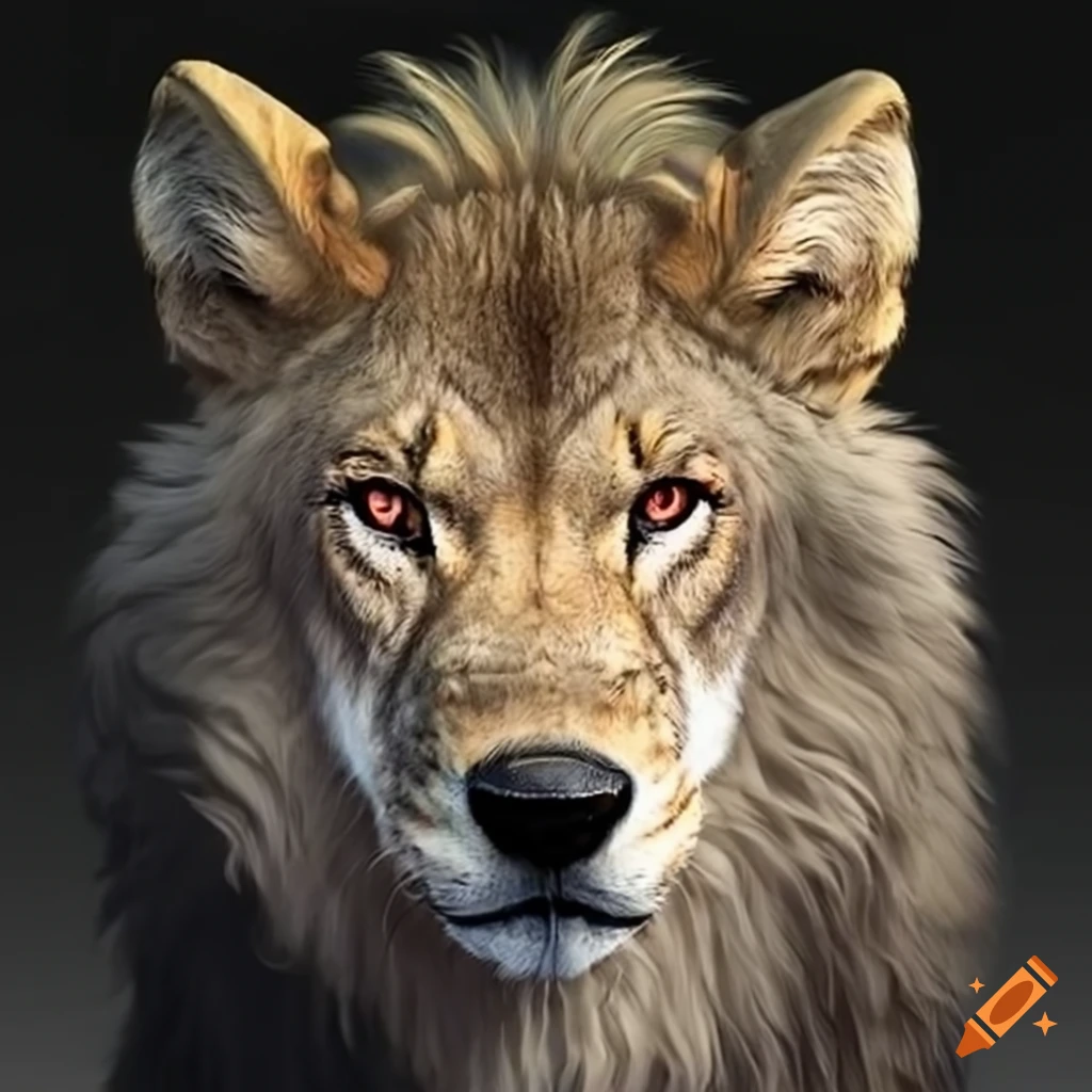 Image of a wolf lion hybrid