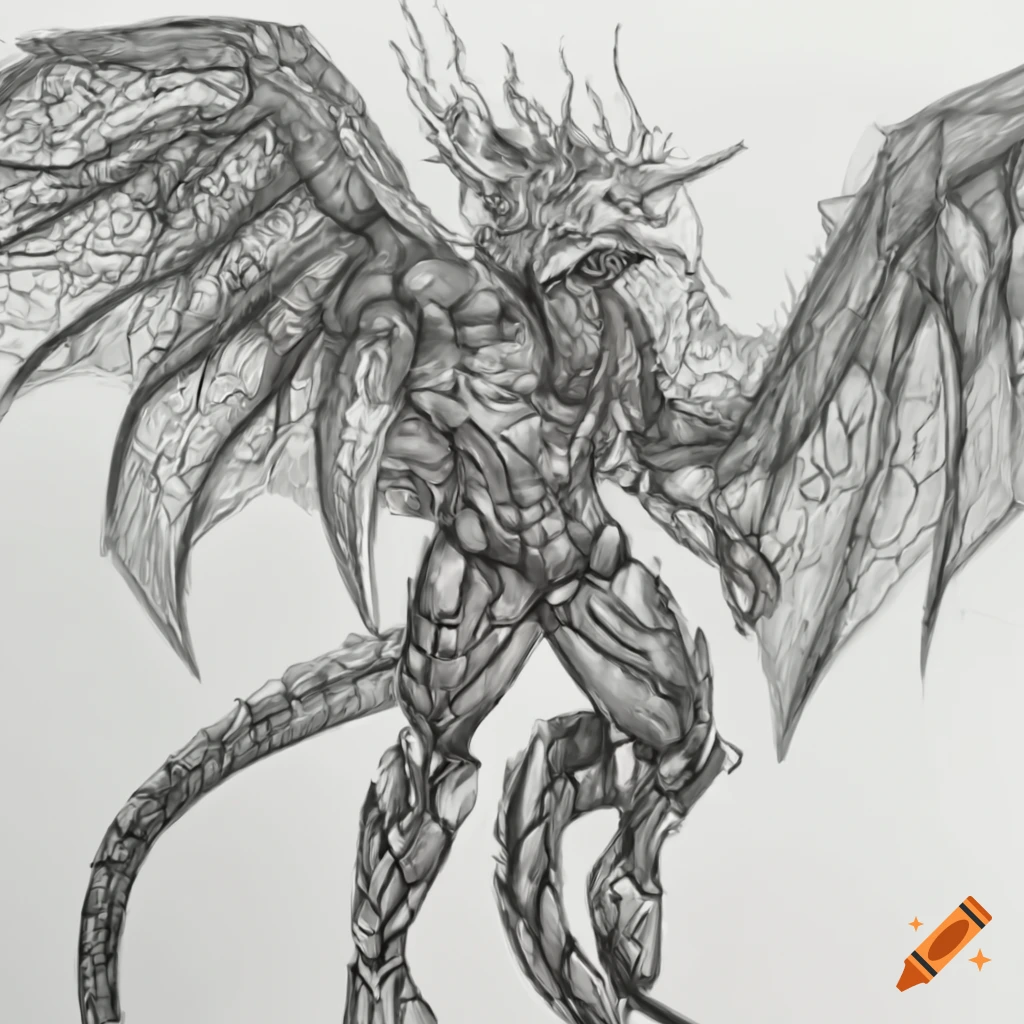 digital artwork of a dragon warrior in cybernetic armor