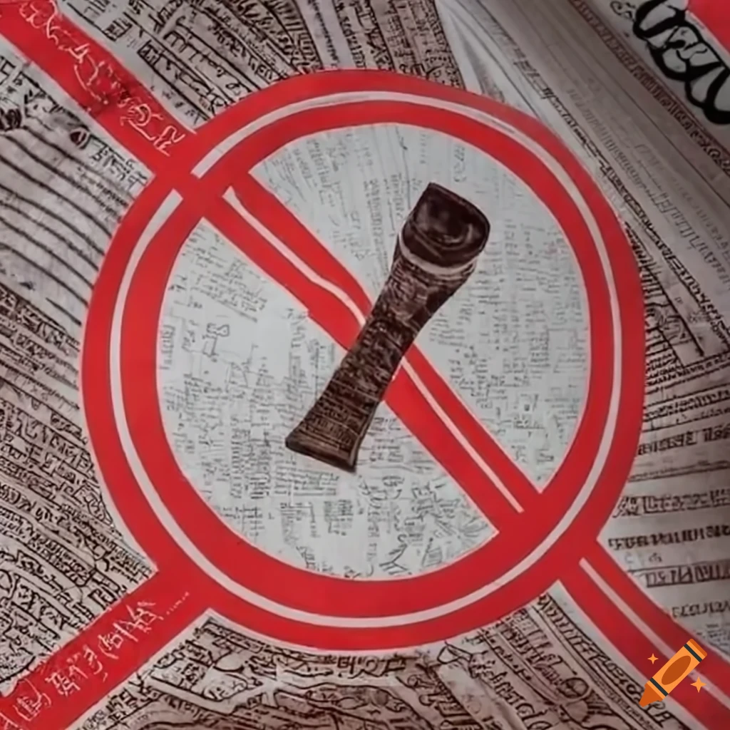 newspapers with red ban sign