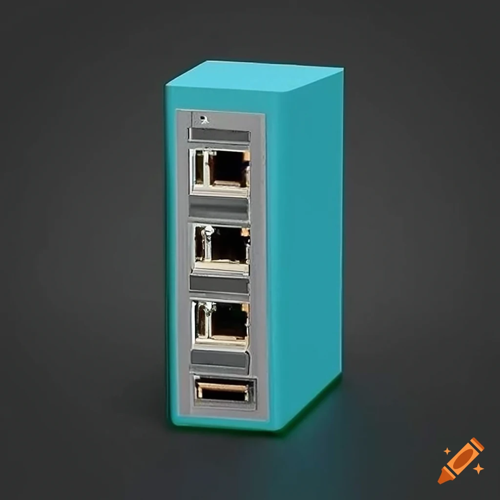 3d box with ethernet usb and type c ports