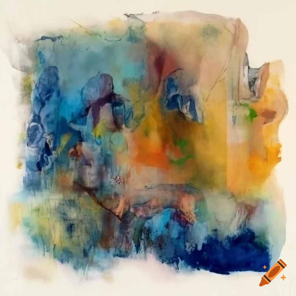 Mixed media artwork with newspaper and oil paint on Craiyon