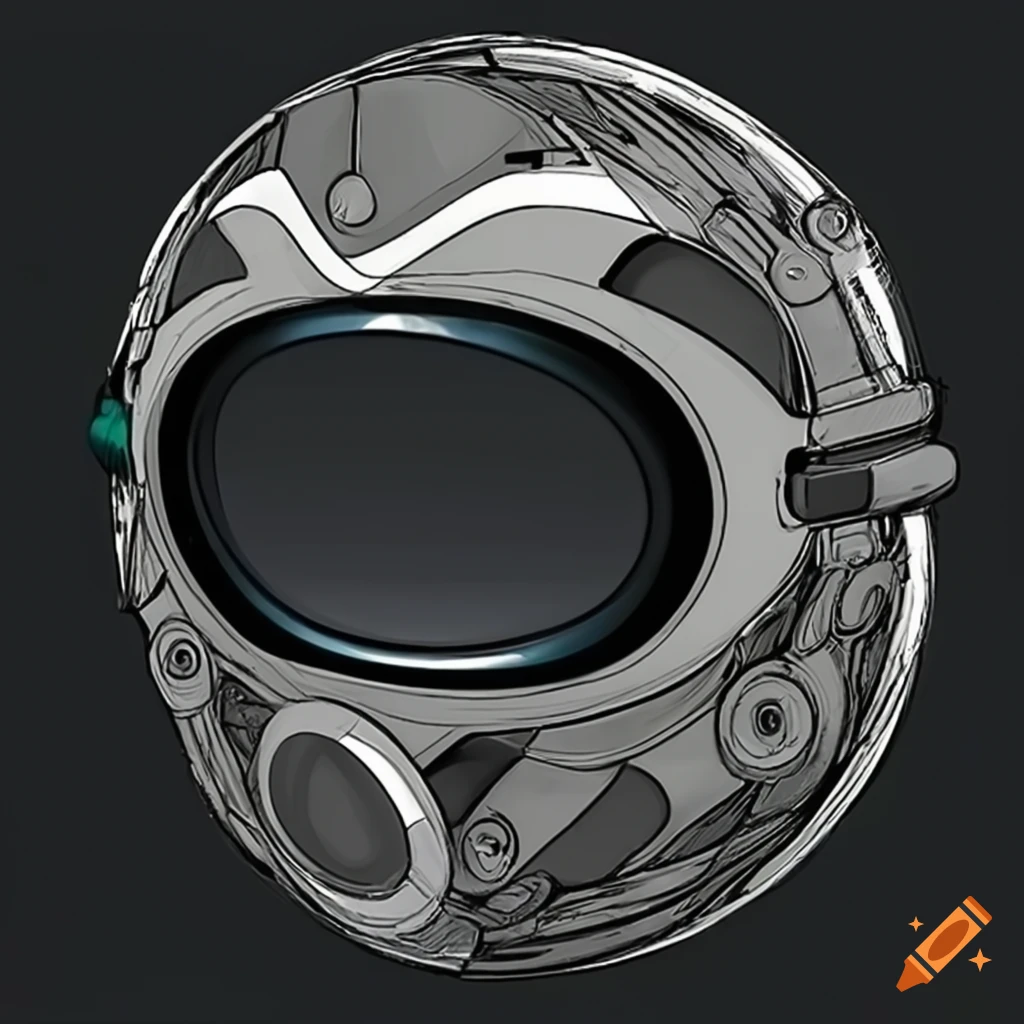 futuristic helmet with viewport on eyes