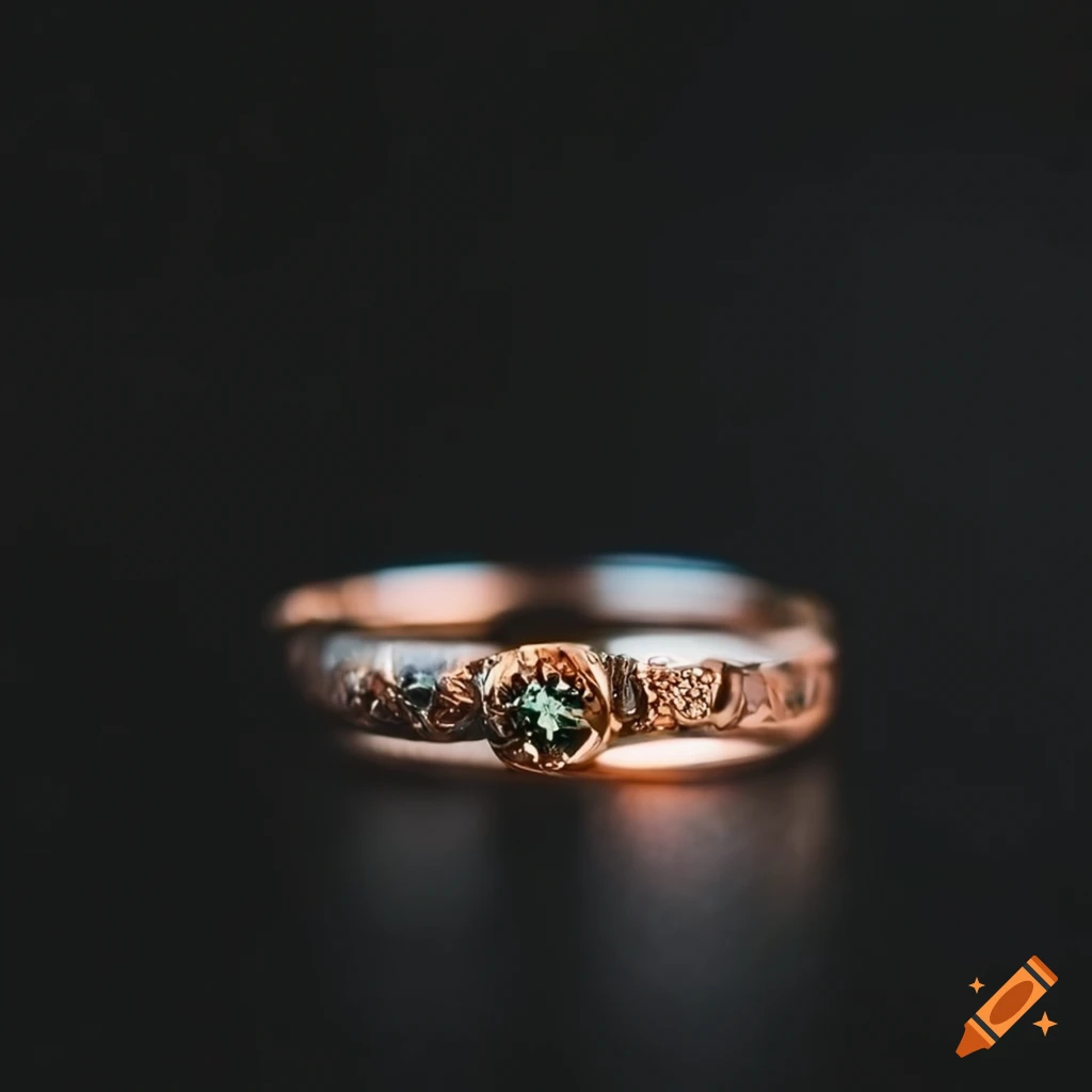 wedding ring with round stone and Melanie Casey collide band