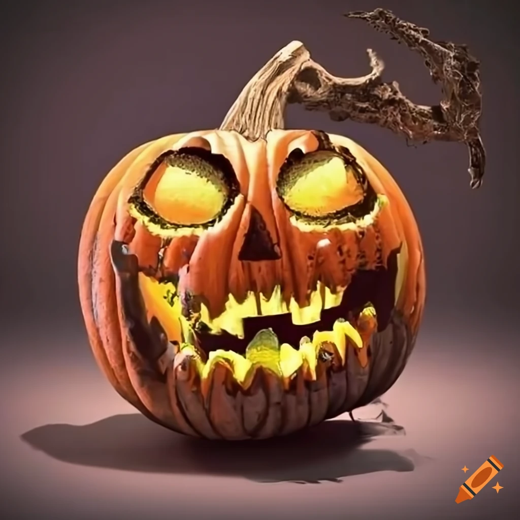 Zombie pumpkin on Craiyon