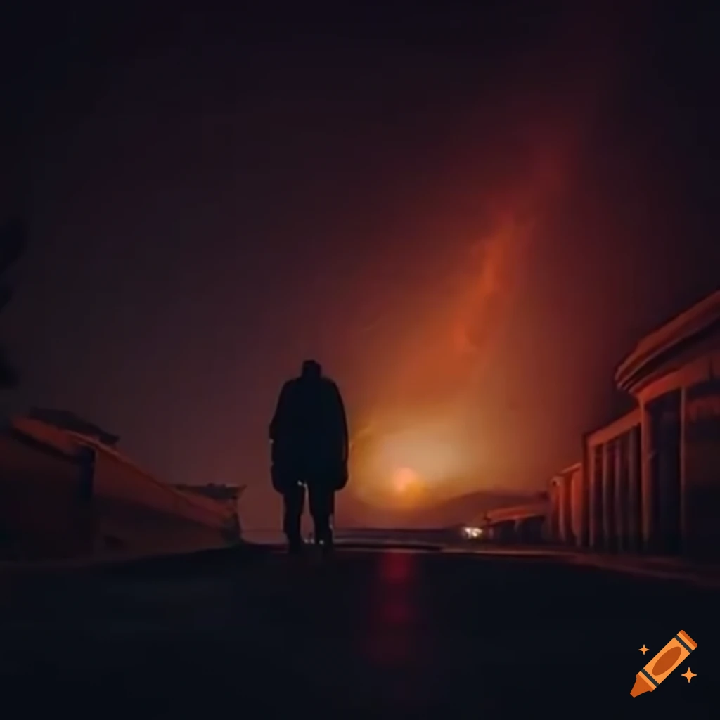 imagen de un asteroide cayendo sobre una ciudad