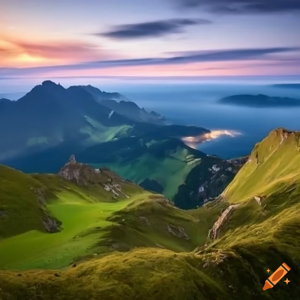 Colorful mountains in the basque country