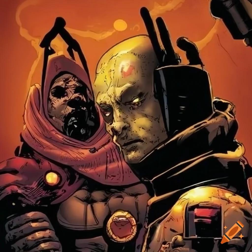 dark sci-fi comic illustration of a sun