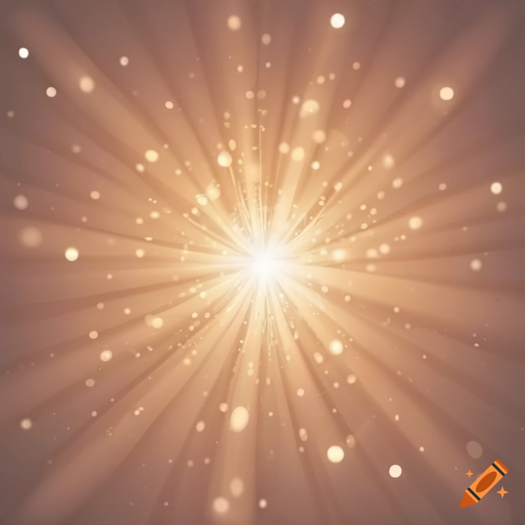 sparkling rays of light on white background