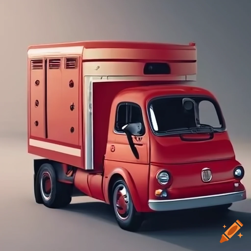 Fiat 500 semi truck on Craiyon