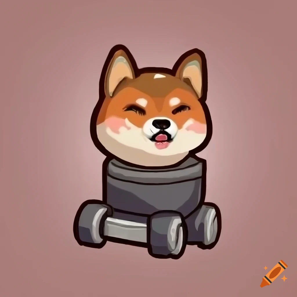 cute shiba inu emote in a boot