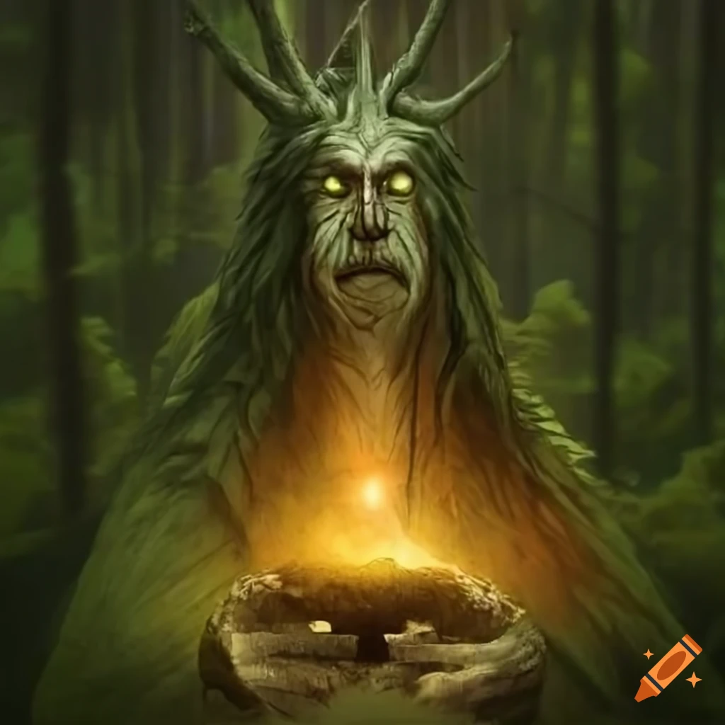 Image of an ancient finnish forest spirit on Craiyon