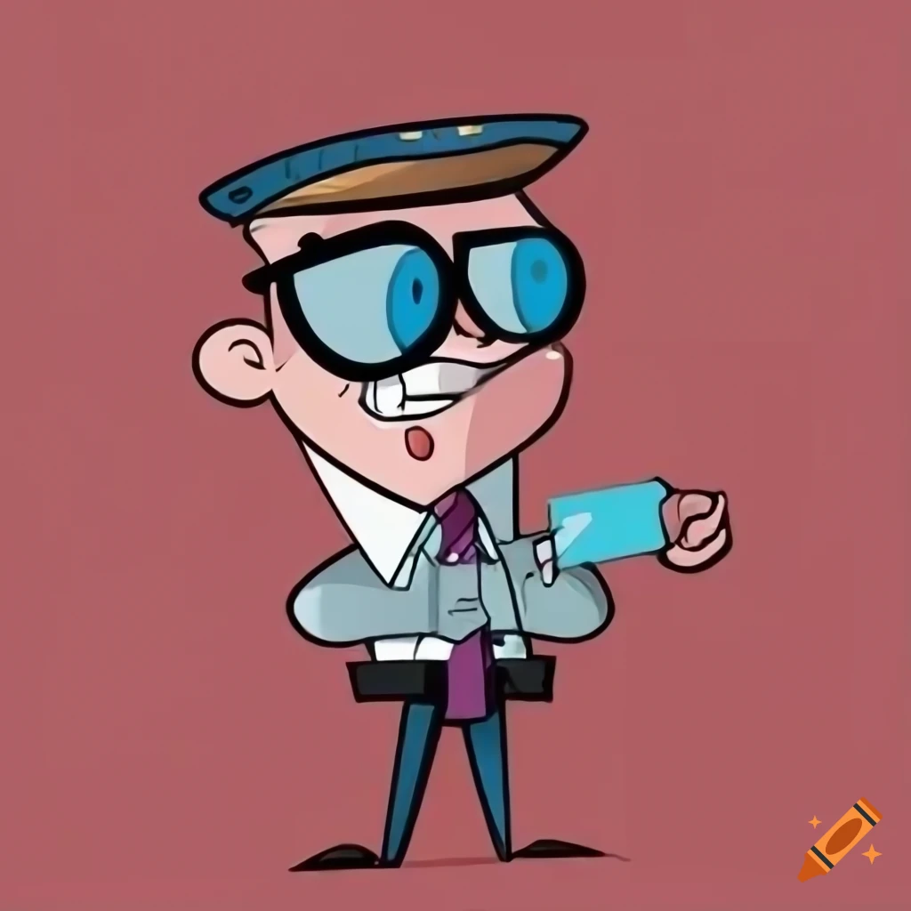 Cartoon security guard with access card on Craiyon