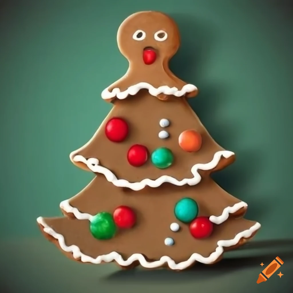 Christmas tree with gingerbread man ornaments