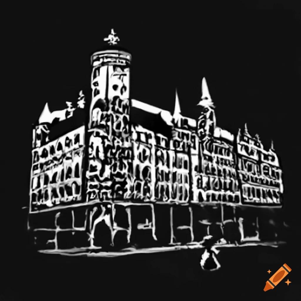 Black and white street art in munich on Craiyon