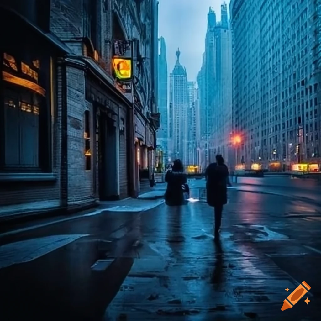 eerie New York City at dusk