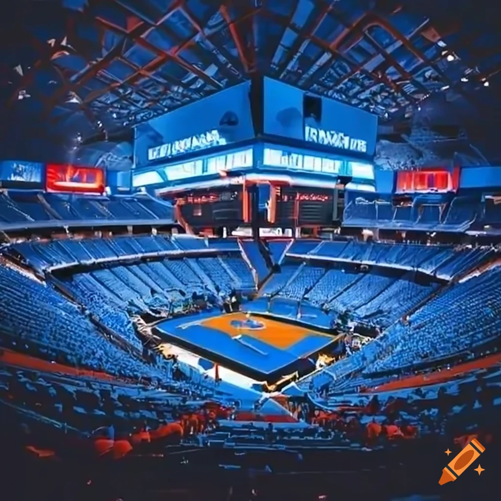 Blue themed okc thunder arena
